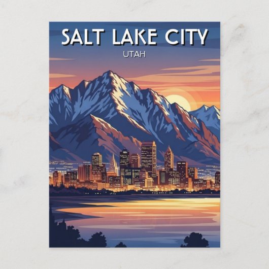 Salt Lake City Skyline Utah ポストカード (正面)