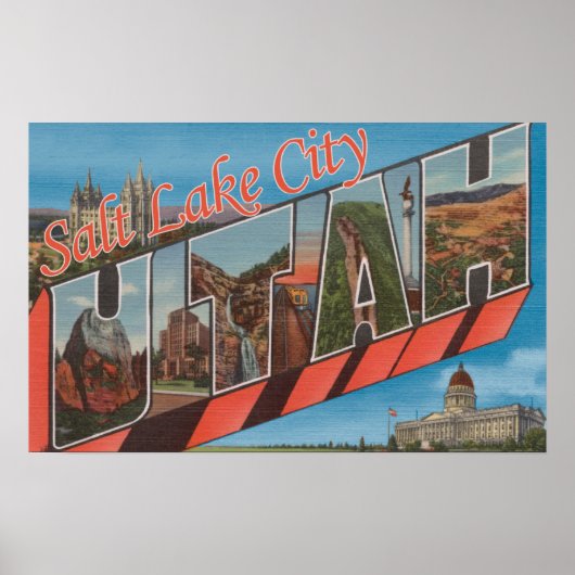 Salt Lake City, Utah – 大きな文字のシーン ポスター (正面)