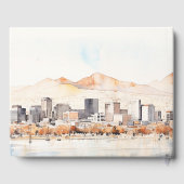 Salt Lake City, Utah Watercolor Landscape Wedding ゲストブック (裏面)