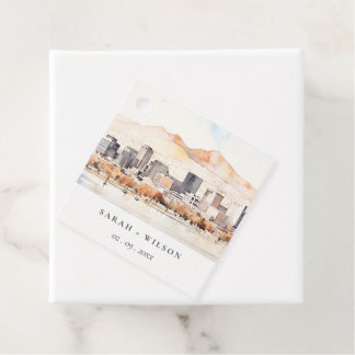 Salt Lake City, Utah Watercolor Landscape Wedding フェイバータグ