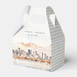 Salt Lake City, Utah Watercolor Landscape Wedding フェイバーボックス