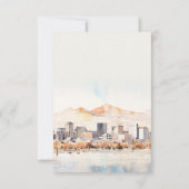 Salt Lake City Utah Watercolor Landscape Wedding 出欠カード (裏面)