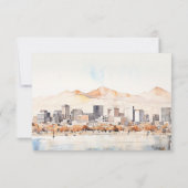 Salt Lake City Utah Watercolor Landscape Wedding 出欠カード (裏面)
