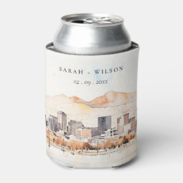 Salt Lake City, Utah Watercolor Landscape Wedding 缶クーラー
