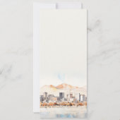Salt Lake City, Utah Watercolor Scape Wedding Menu 招待状 (裏面)