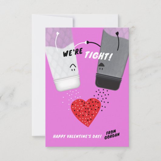 Salt & Pepper Classroom Valentine's Day Card サンキューカード (正面)