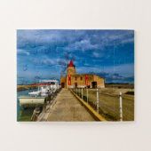 Salt Windmill Harbor in Western Sicily, Italy ジグソーパズル (横)
