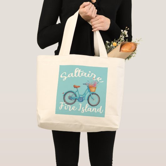 Saltaire ファイアーアイランド 自転車バスケット ニューヨークの休暇 ラージトートバッグ (正面(商品))