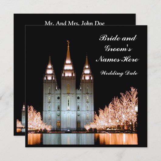 SaltLakeTemple-招待ToWedingReception 招待状 (正面/裏面)