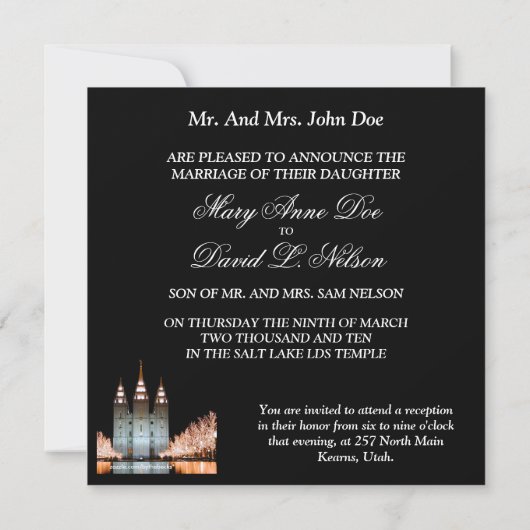 SaltLakeTemple-招待ToWedingReception 招待状 (裏面)