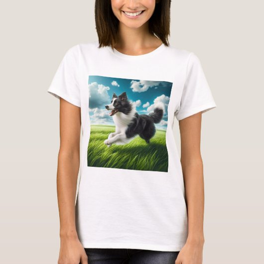 Salto de Alegría: Border Collie en Acción Tシャツ (正面)