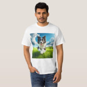 Salto de Alegría: Border Collie en el Campo Tシャツ (正面フル)