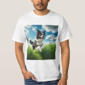 Salto de Alegría: Un Border Collie en Plena Acción Tシャツ (正面)