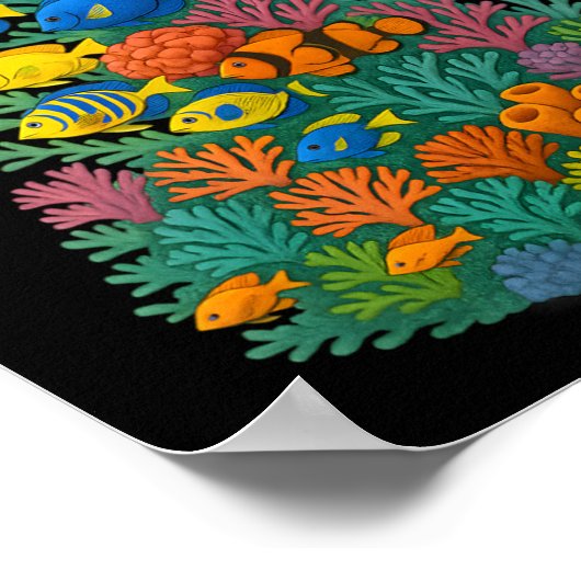 Saltwater Aquarium Christmas Tree  ポスター (角)