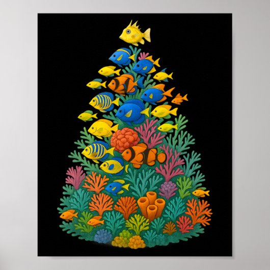 Saltwater Aquarium Christmas Tree  ポスター (正面)