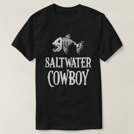 Saltwater Cowboy -魚釣りアングラークラシックTシャツ Tシャツ (デザイン正面)