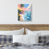 Saltwater Daydream | Ocean Coast Watercolor Sea キャンバスプリント (インサイチュ (寝室))