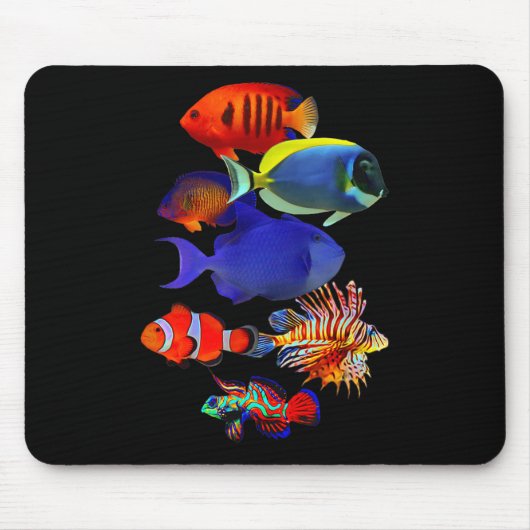 Saltwater Reef Fish Tank Lovers Trigger Fish Manda マウスパッド (正面)