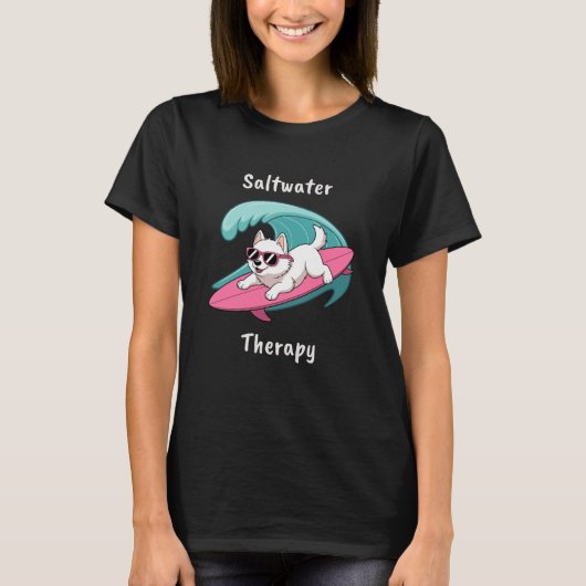 Saltwater Therapy - Funny Surf T-Shirt Tシャツ (正面)