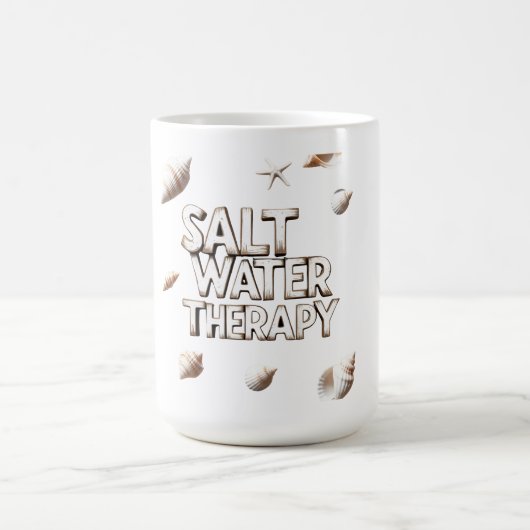 Saltwater Therapy Quote Ocean Beach Summer コーヒーマグカップ (中央)