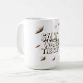 Saltwater Therapy Quote Ocean Beach Summer コーヒーマグカップ (正面左)