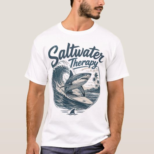 Saltwater Therapy Surfwave Tシャツ (正面)