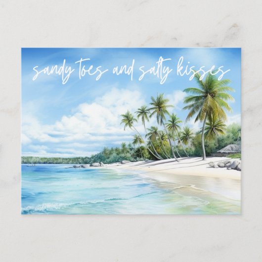 Saltyキスビーチ結婚式日付の保存 案内ポストカード (正面)