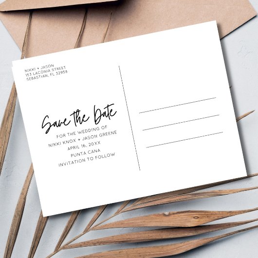 Saltyキスビーチ結婚式日付の保存 案内ポストカード