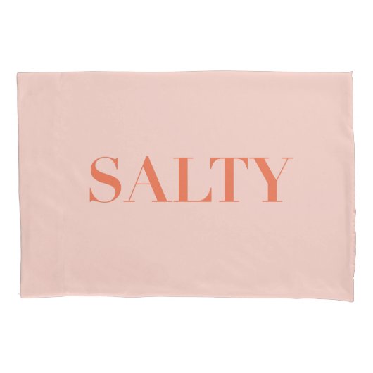 SALTY皮肉タイポグラフィデザインインOrange Red 枕カバー (正面)