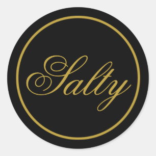 "Salty"のステッ結婚ク – ブラック金ゴールド ラウンドシール