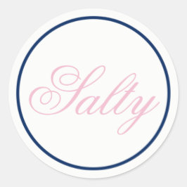 "Salty"のステッ結婚ク – 赤面ピンク/ネイビー ラウンドシール