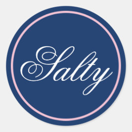"Salty"のステッ結婚ク – 赤面ピンク/ネイビー ラウンドシール