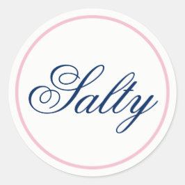 "Salty"のステッ結婚ク – 赤面ピンク/ネイビー ラウンドシール