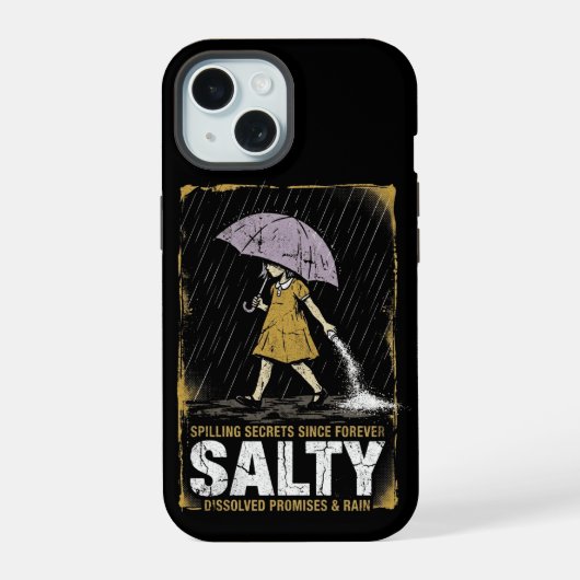 Salty – 永遠の雨と秘密のこぼれ話 iPhone 15ケース (裏面)