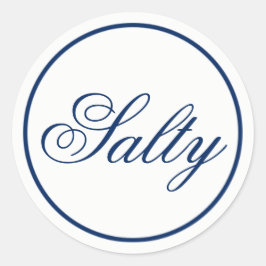 「Salty」結婚式の引き出物&ウェルカムバッグステッカー – ネイビー ラウンドシール