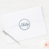 「Salty」結婚式の引き出物&ウェルカムバッグステッカー – ネイビー ラウンドシール (封筒)