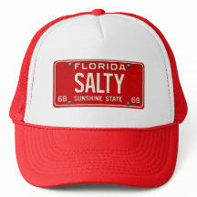 Salty 1969 | 赤いレトロなフロリダのナンバープレート サーフ