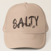 「Salty AF」のロゴ サンディビーチ キャップ (正面)