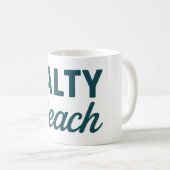 Salty Beach Coastal Surf Life | Teal Graphic Print コーヒーマグカップ (正面右)