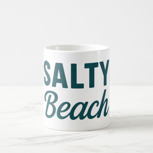 Salty Beach Coastal Surf Life | Teal Graphic Print コーヒーマグカップ (中央)