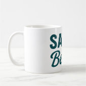 Salty Beach Coastal Surf Life | Teal Graphic Print コーヒーマグカップ (左)