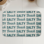 Salty Beach Coastal Teal Graphic Print Ocean Decor バスマット