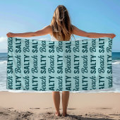 Salty Beach - Coastal Teal Sea Glass Graphic Print ビーチタオル