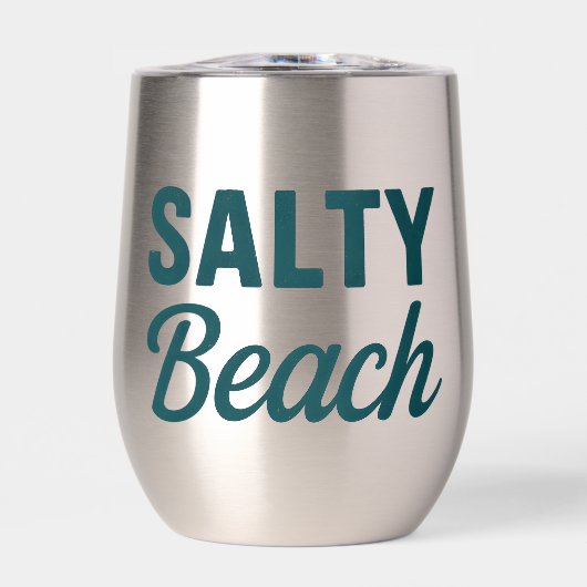 Salty Beach Life | ティールブルーの海岸の海のサーフグラフィック (正面)