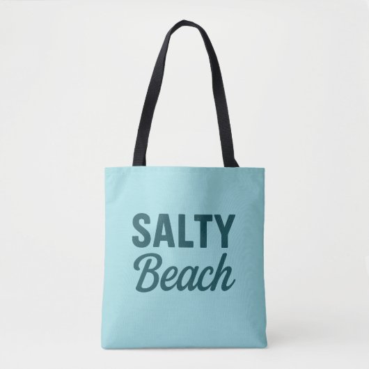 Salty Beach Life - Coastal Teal Blue Graphic Print トートバッグ (正面)