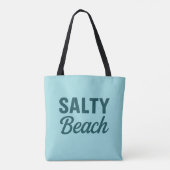Salty Beach Life - Coastal Teal Blue Graphic Print トートバッグ (裏面)