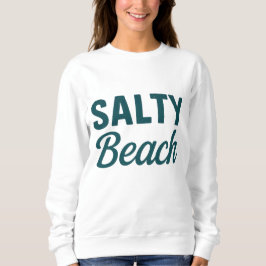 Salty Beach Life Coastal Teal Ocean Graphic Print スウェットシャツ