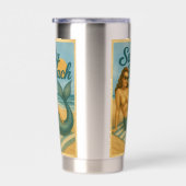 Salty Beach Pin-Up Mermaid Art Retro Coastal Life 保温保冷タンブラー (右面)