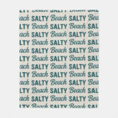 Salty Beach Sand & Teal Blue Graphic Coastal Decor フリースブランケット (正面)