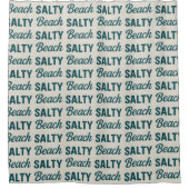 Salty Beach Sand & Teal Coastal Life Surf Graphic  シャワーカーテン (正面)